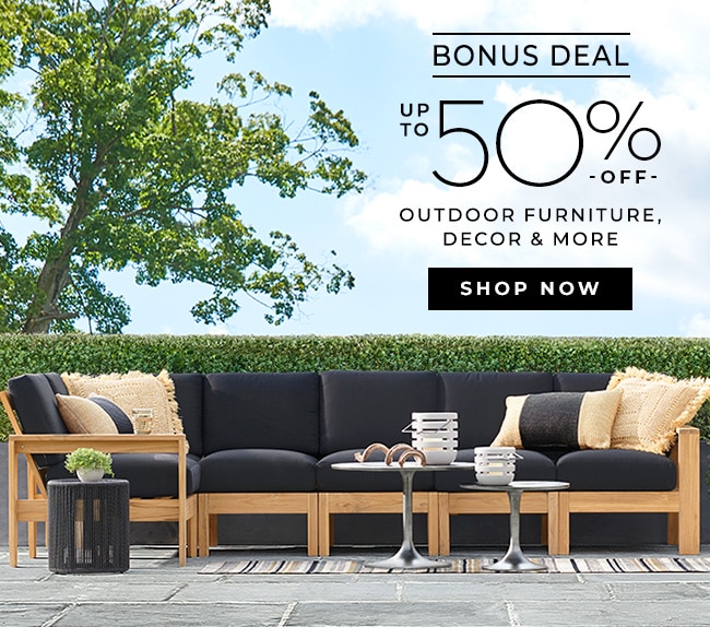 I like this outdoor set from Pottery Barn Pottery barn outdoor