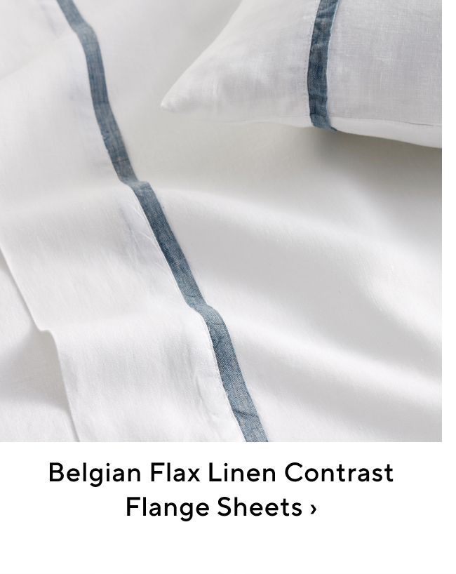  Belgian Flax Linen Contrast Flange Sheets 