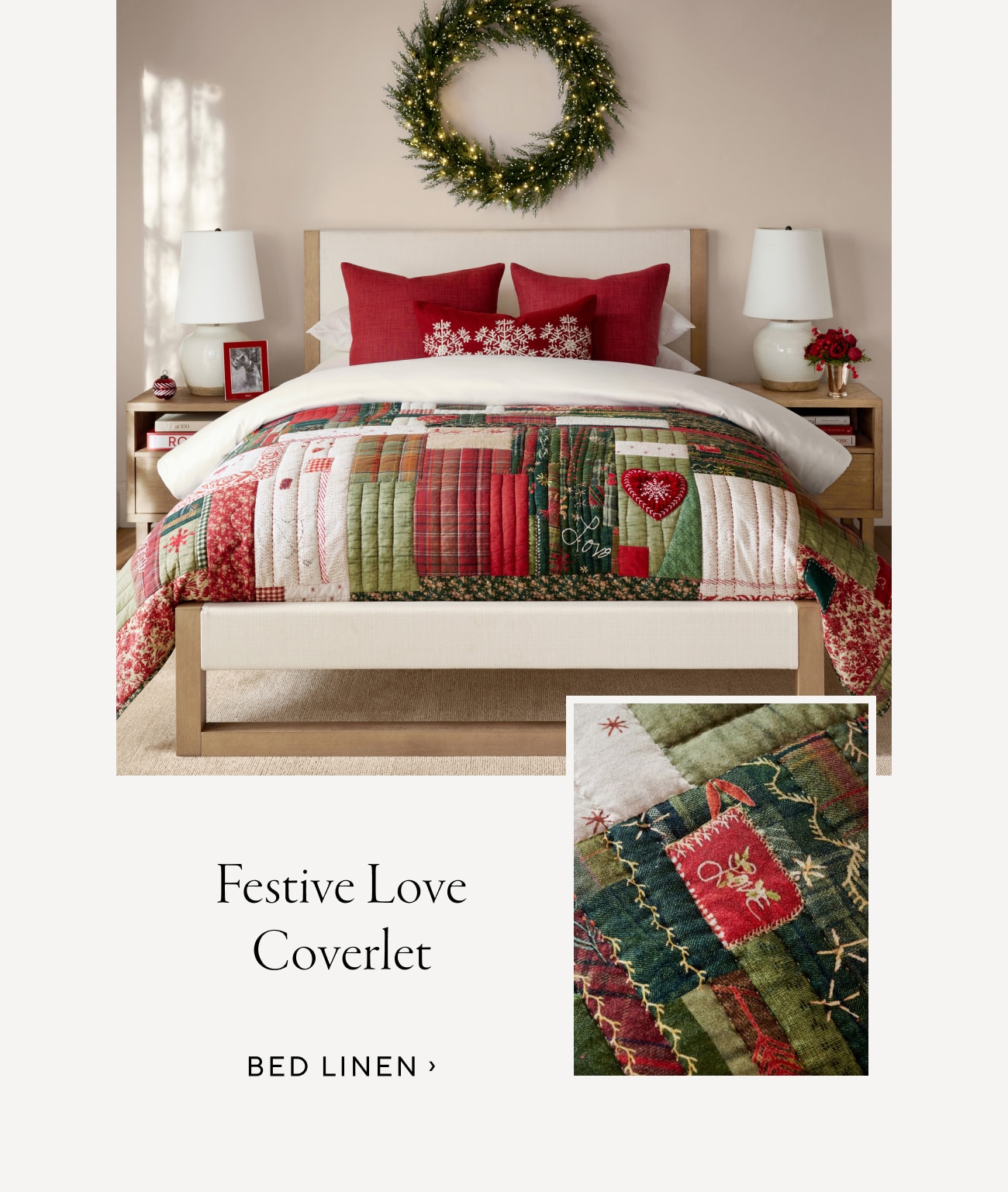 Festive Love Coverlet - Bed Linen